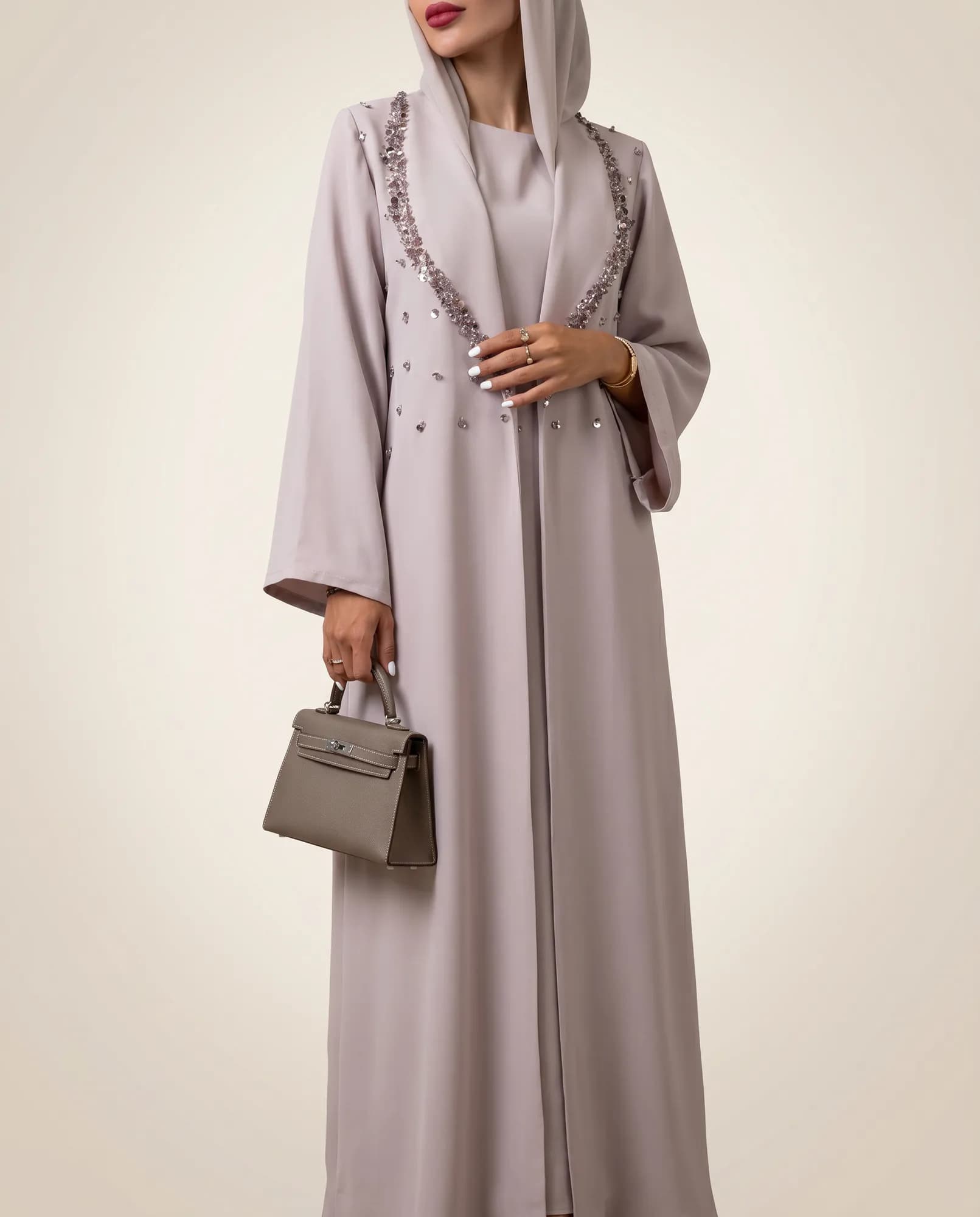 Ayla Pearl Crystal Luxury Abaya