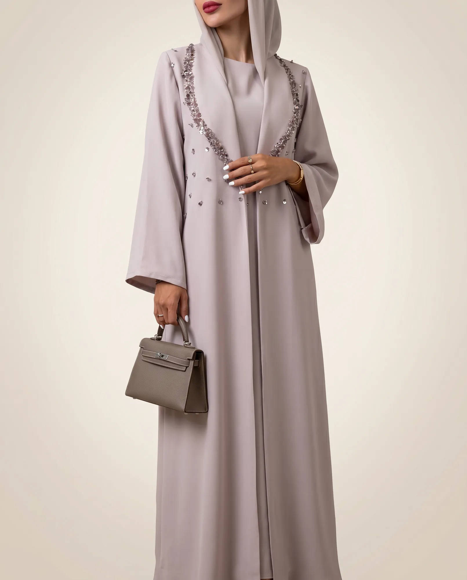 Ayla Pearl Crystal Luxury Abaya