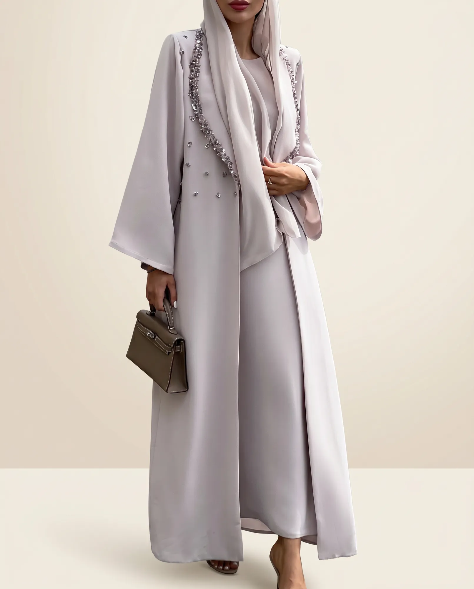 Ayla Pearl Crystal Luxury Abaya alternate view